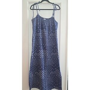 Splendid Women's Maxi Dress Tie Strap‎ Paisley Print Blue Casual Medium Cotton